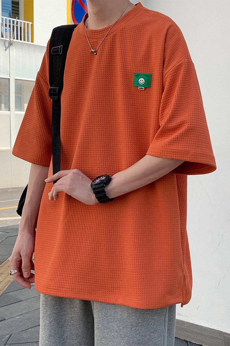 夏季主推！！华夫格短袖t恤男女021P35控48,男装T恤,电商A309