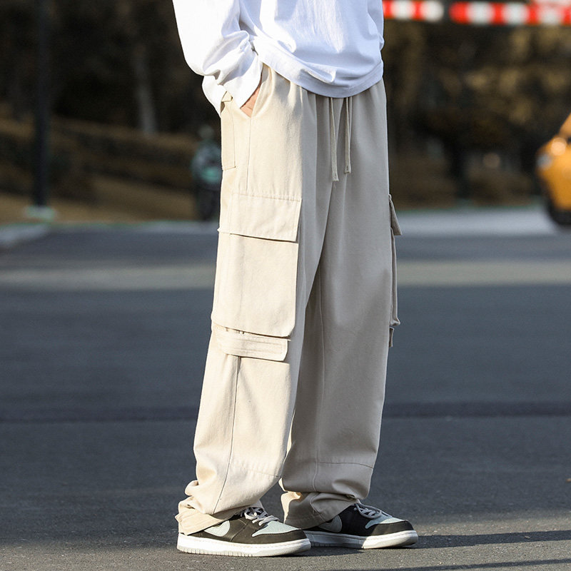 美式潮牌多口袋工装休闲裤男秋季主推直筒拖地裤A366P65，男装休闲裤，电商A309