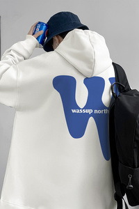 wassup经典情侣加绒加厚连帽卫衣 A382P60 控88 商标可授权图片