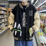 春季撞色棒球服外套男潮流港风宽松夹克CF2202P75控98，男装夹克，电商A309