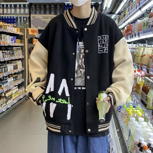 春季撞色棒球服外套男潮流港风宽松夹克 CF2202P75 控98图片