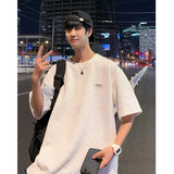 夏季波浪纹白色短袖t恤男A342P35控48，男装T恤，电商A309