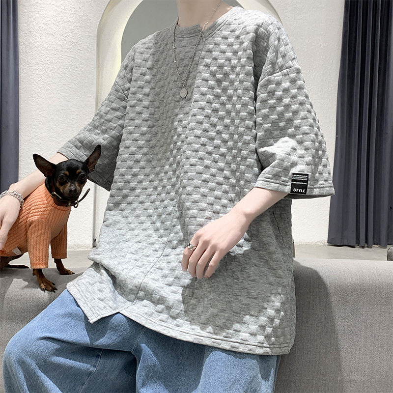 夏季潮牌小众设计立体剪裁短袖男女T11P35控49,男装T恤,电商A309