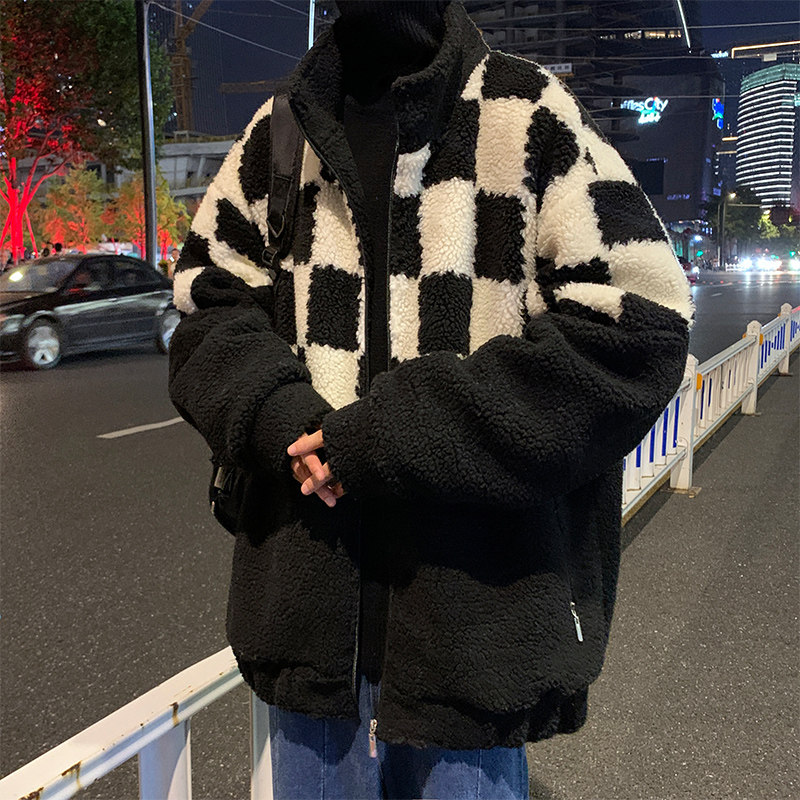 夜景~羊羔毛加绒加厚棉衣外套男A328P118控158,男装棉衣,电商A309