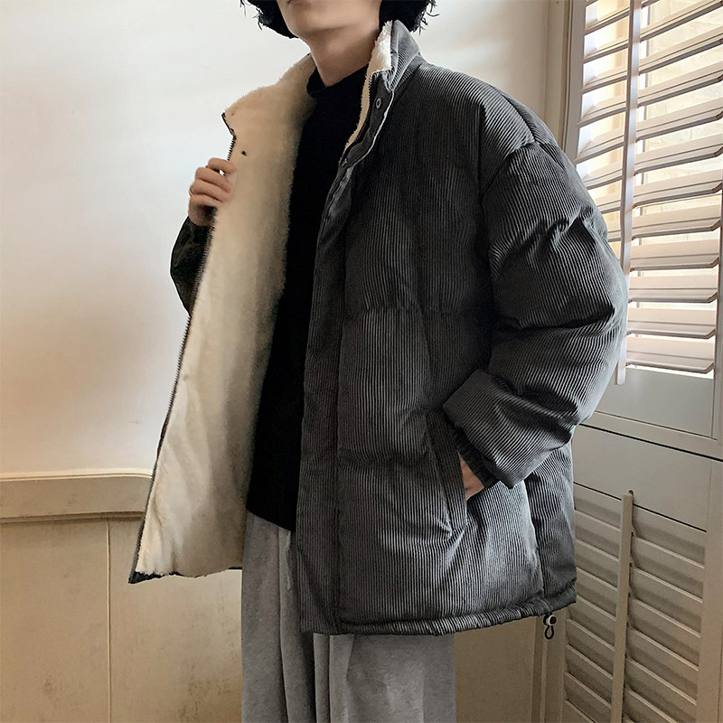 冬季灯芯绒棉衣男潮牌加厚羊羔毛外套777P110控148,男装棉衣,电商A309
