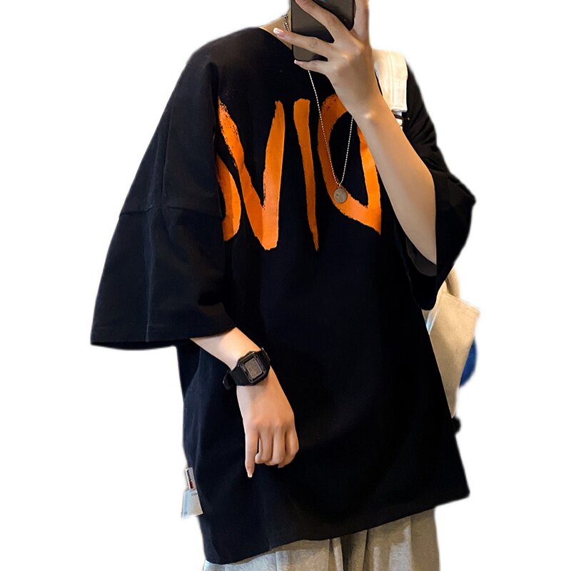 大短袖t恤男夏季潮牌大码五分袖上衣2139P35控48,男装T恤,电商A309