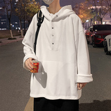 秋季新款小众设计开叉排扣连帽卫衣男女同款A338P65，男装卫衣，电商A309