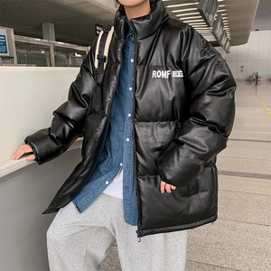 冬季PU皮加厚棉服外套男士宽松潮牌棉衣 2188P105 控138图片