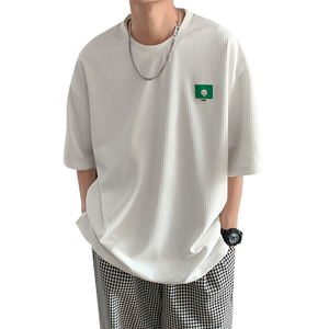 主推~蒂芙尼绿华夫格短袖t恤男女同款 021P35 控48图片