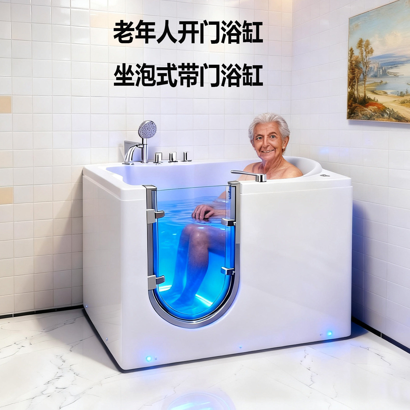 老年人残疾人浴缸步入式开门浴缸坐式无障碍浴缸1米1.15米1.3米,家装主材,普通浴缸,淘宝优惠券,粉丝福利购,淘宝优惠卷