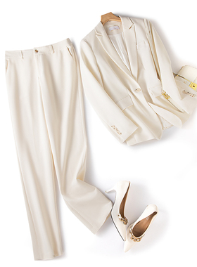 Met Endi纯色薄款西装外套女春夏设计感小众休闲通勤气质西服套装