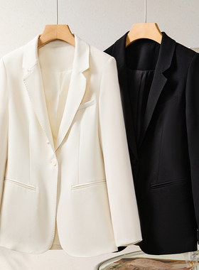 Met Endi西装外套女2024春季新一粒扣轻职业通勤高级感黑色小西服