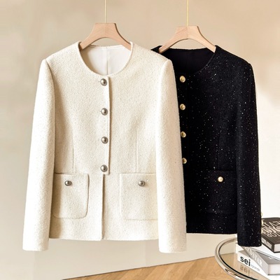 收腰法式名媛风亮丝小香风外套