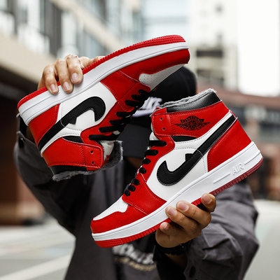 莆田高帮板鞋经典黑白熊猫情侣鞋