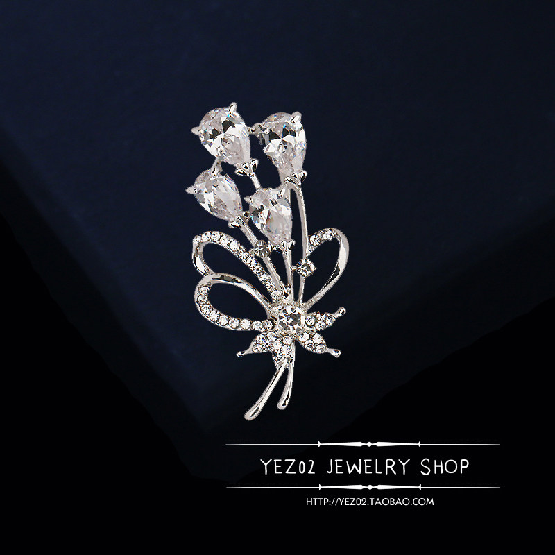 高档立体花朵胸针女简约可爱日系学生森系胸花配饰毛衣别针披肩扣