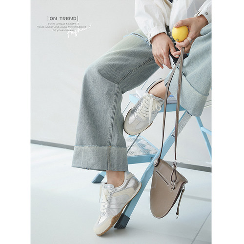 苹果的生活家|闪耀星河 质感混搭撞色拼接休闲鞋女轻便运动板鞋