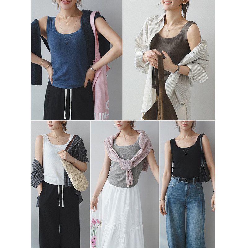 苹果的生活家|多色方糖背心 前后两穿方弧领遮副乳修身针织上衣,女装/女士精品,背心吊带,淘宝优惠券,粉丝福利购,淘宝优惠卷