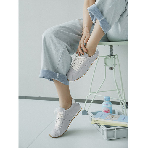 苹果的生活家|双色软糖 轻软阿甘鞋女休闲鞋德训鞋