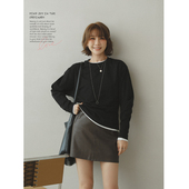 生活家 搭配刚需 立体廓形秋新款 苹果 圆领长袖 纯色打底T恤上衣