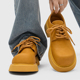 黄色英伦风男生皮鞋 复古休闲大头德比鞋 男厚底增高圆头户外休闲鞋