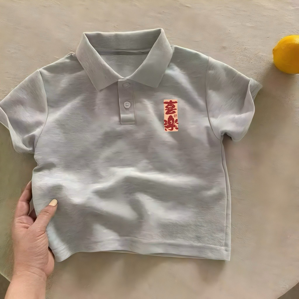 儿童短袖T恤POLO衫上衣百搭夏季新款韩版男童纽扣中小童时尚打底