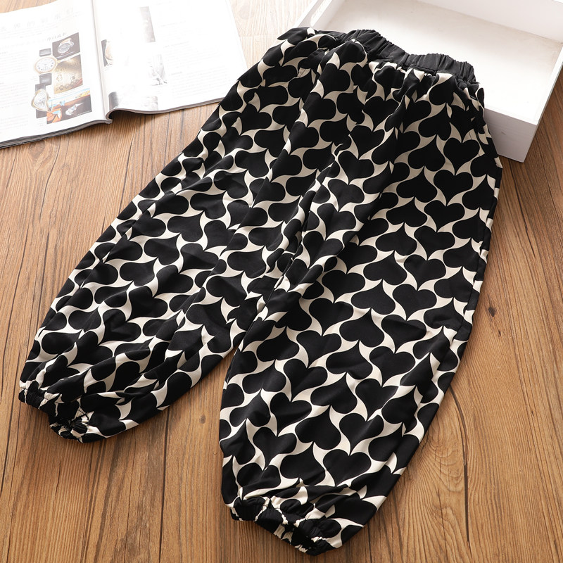 女童洋气爱心薄款防蚊裤中大儿童雪纺灯笼裤宝宝韩版夏季休闲裤子