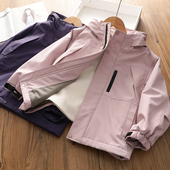 女童冬季 加绒加厚防风衣中大儿童男童亲子保暖三防休闲连帽外套潮