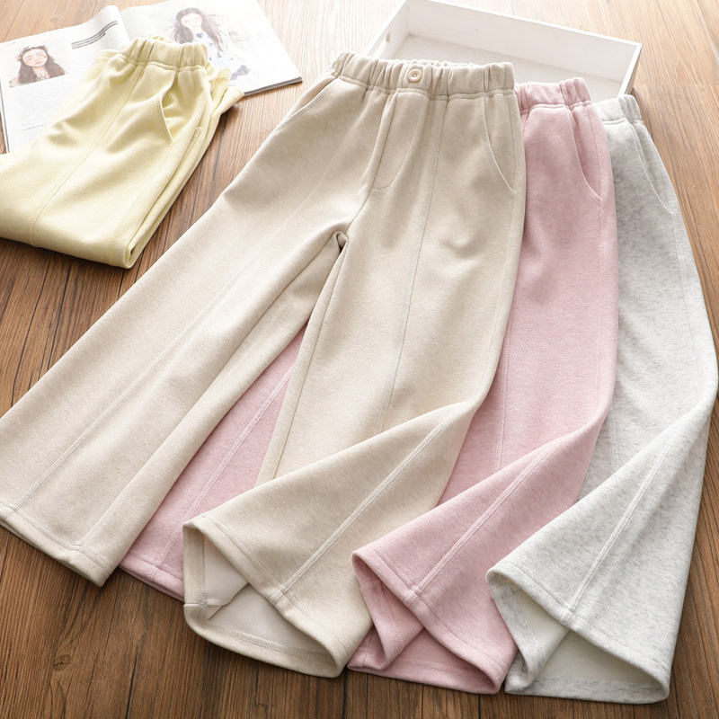 2026春季新款儿童运动裤休闲裤 韩版中大童洋气麻丝线直筒裤长裤