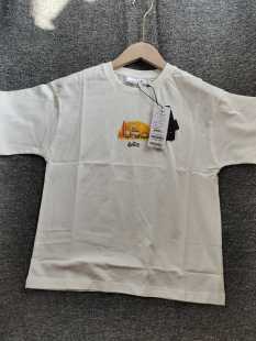 小猪班纳2026夏季新款白色儿童男童纯棉短袖T恤130/140/码