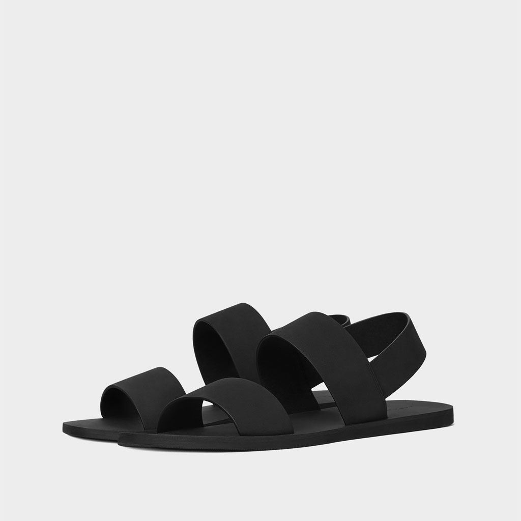 WALK ZARA 신작 남성 신발 더블 얇은 스트랩 블랙 샌들 비치 신발 남성 캐주얼 미끄럼 방지 샌들 유행 신발
