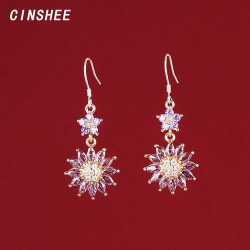 CINSHEE甜美合金女锆石雏菊