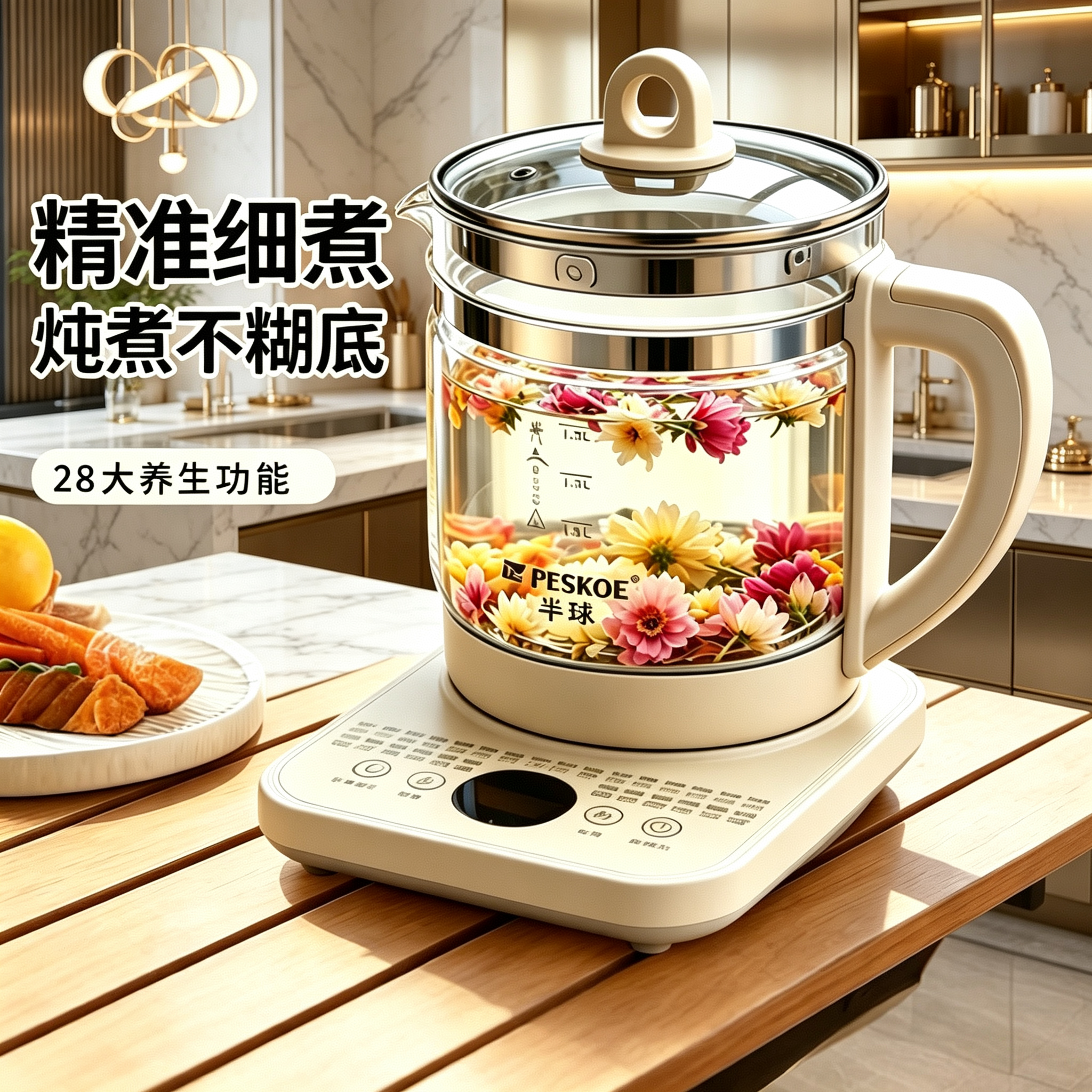 新款半球养生壶家用大容量多功能煮茶壶预约定时全自动智能烧水壶