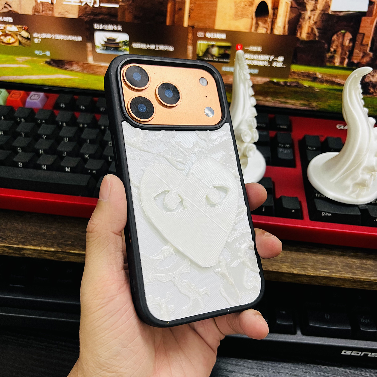 潮牌川久保玲个性立体高颜值苹果17手机壳16/iPhone17Promax立体3D丝绸质感保护套高级感环保材质iPhoneAir新