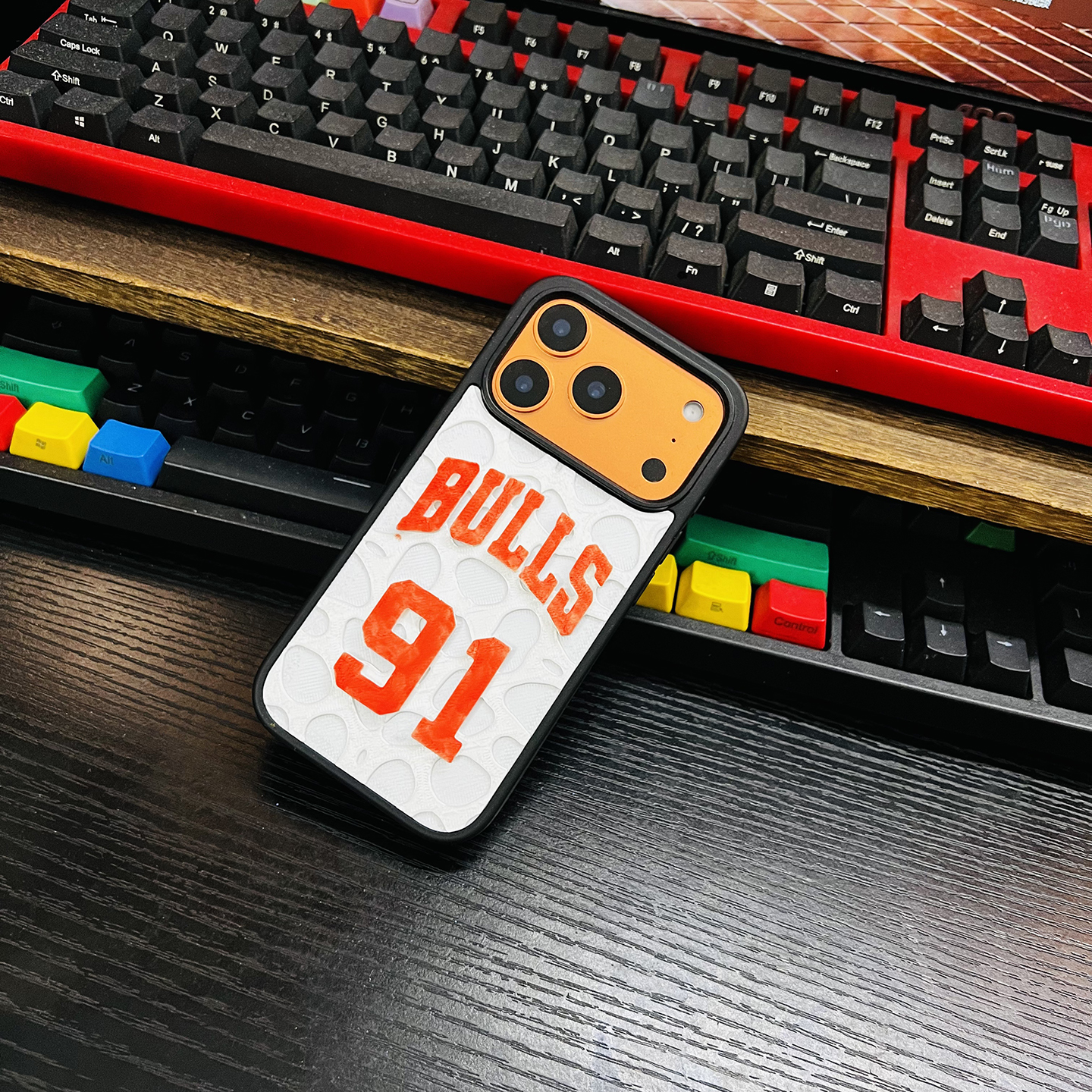 潮牌个性罗德曼公牛队91号球衣苹果17手机壳iPhone15/16/17Promax立体3D打印保护套小众高级感diy定制硬壳男