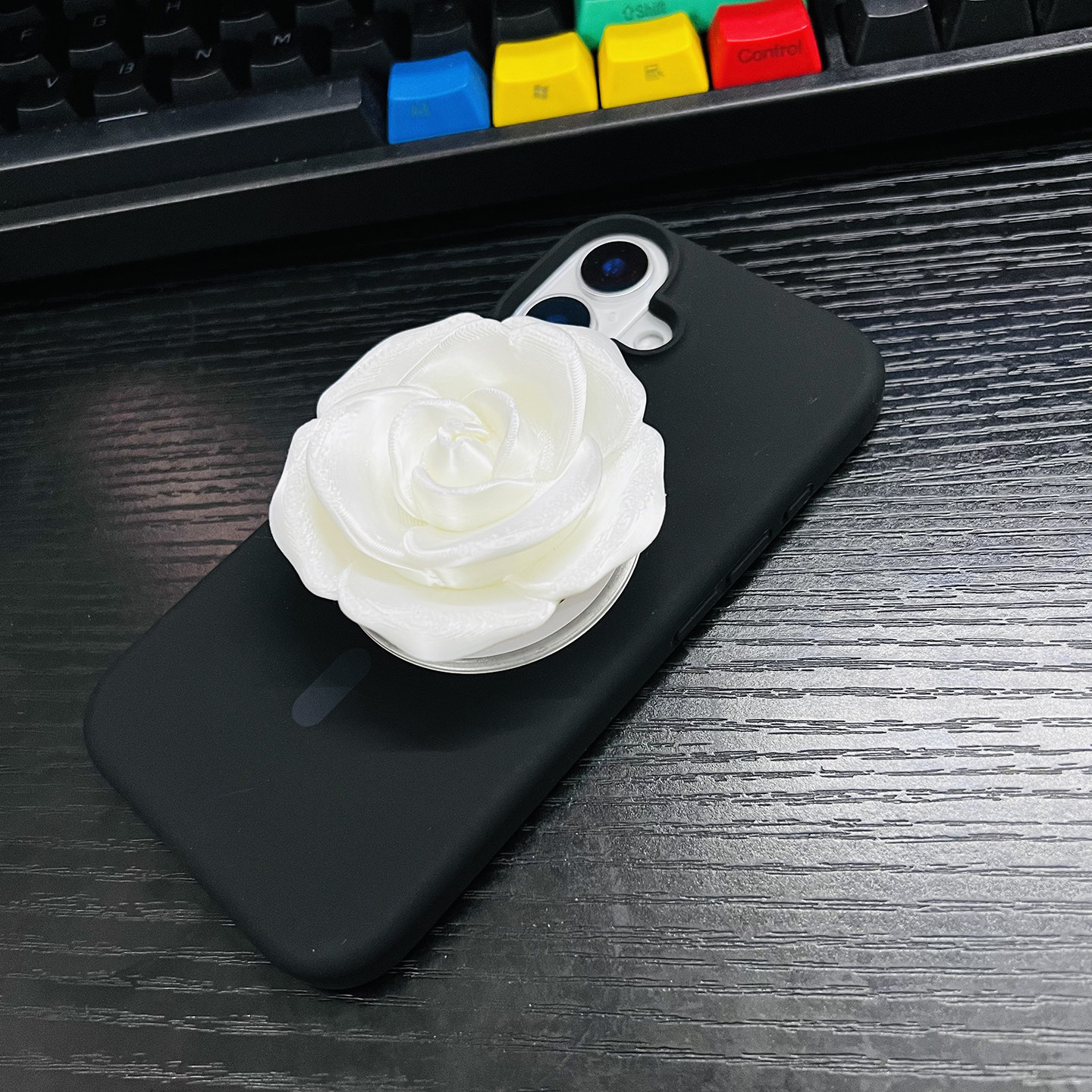 Brba 3D打印立体玫瑰花苹果伸缩气囊磁吸手机支架创意高级感潮女