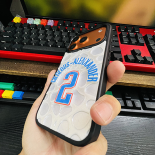 潮男个性nba雷霆队亚历山大2号球衣苹果17pro手机壳15/16/iPhone17pro max保护套立体图案定制diy手机壳小众