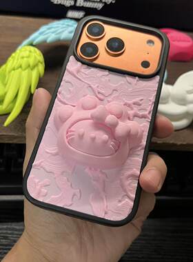 日韩卡通猫咪苹果17手机壳iPhone17Promax立体六翼翅膀保护套高级感ins潮酷17pro苹果硬壳情侣16Promax硬壳16
