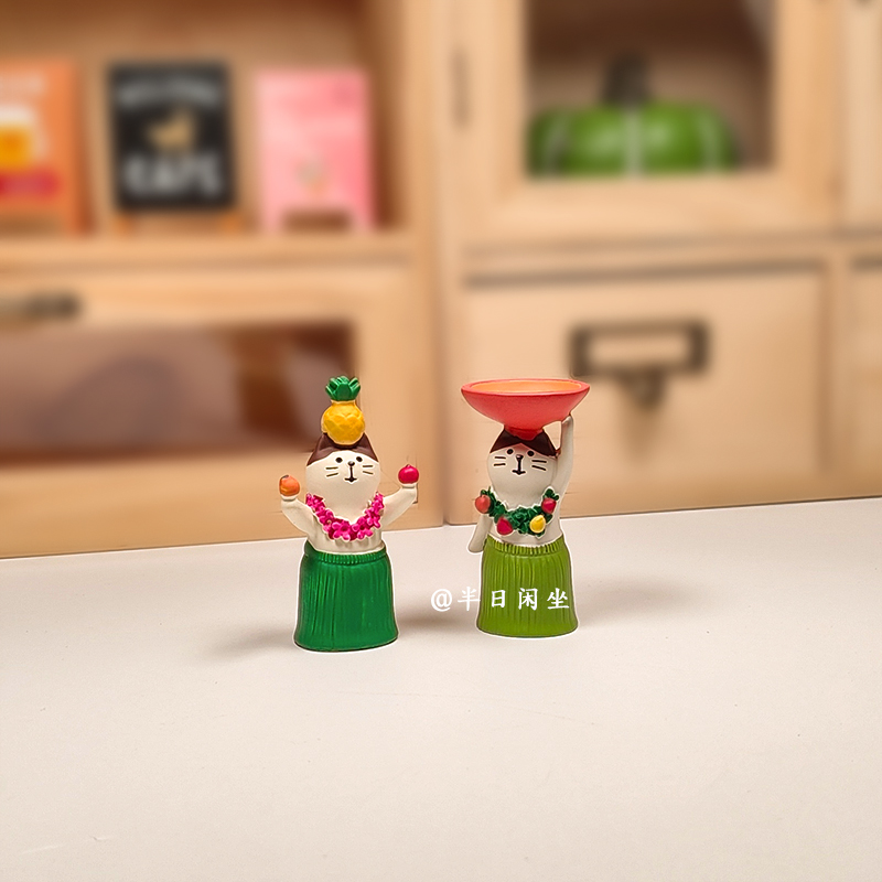 草裙猫咪iwatch充电支架女生戒指吊坠橡皮筋钥匙扣小物件收纳摆件