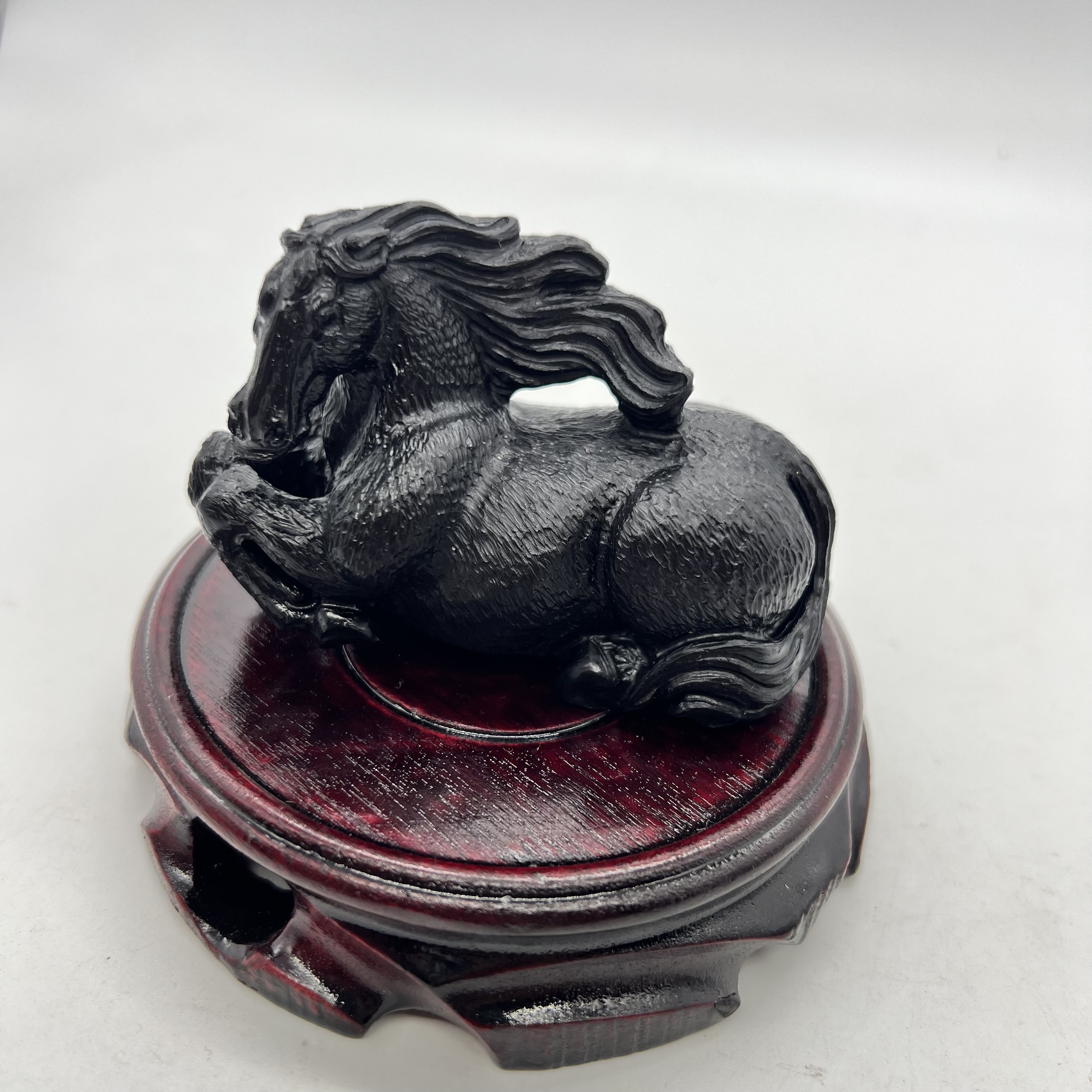 抚顺煤精马摆件茶宠天然原矿