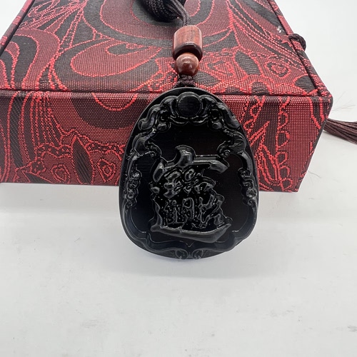 抚顺煤精招财进宝项链吊坠挂件