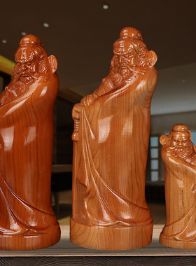 桃木钟馗神像摆件家居客厅装饰品