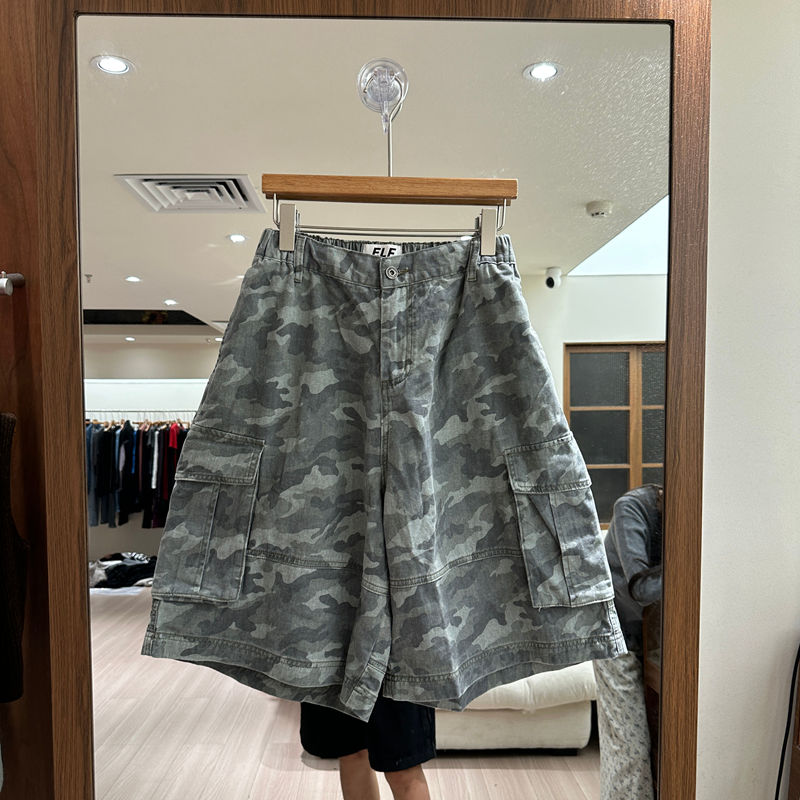欧洲站2026秋季新款时尚工装风迷彩短裤女宽松百搭多口袋休闲裤