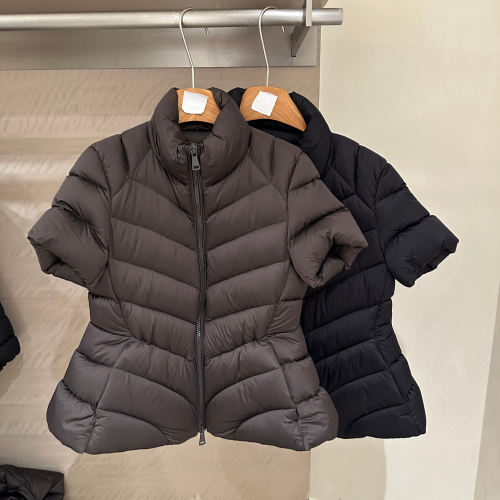 秋季新款修身短袖鹅绒服女立领