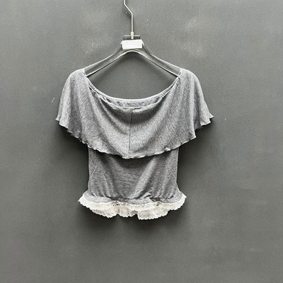 2026春季欧洲站露肩荷叶边女T恤