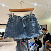 新款 女款 时尚 百搭牛仔半身短裙裤 欧货 高腰修身 欧洲站2026春季
