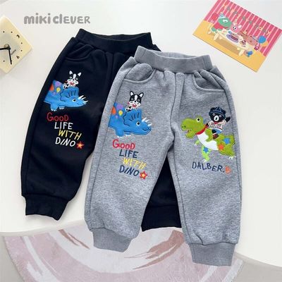 【林小肉】日系小熊童装秋冬新款男女童糕糕绒裤子保暖加绒运动裤