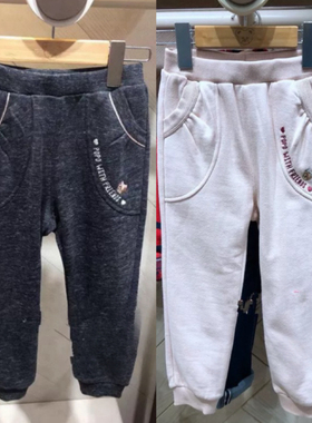 验货Paw小熊童装冬款女童休闲加绒运动裤PCMT94T52M MT94T52M