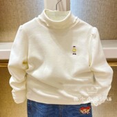 小熊童装 TWLA204T51K T恤半高领打底衫 2024秋冬款 女童全棉上衣长袖