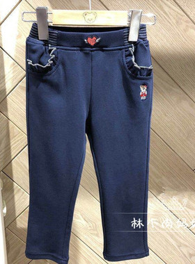Paw小熊童装春秋新款女童休闲裤子运动裤百搭打底裤PCTMA4942M