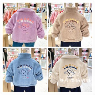 清仓小熊童装秋冬新款男童女童加厚羊羔绒棉衣棉服夹棉保暖外套